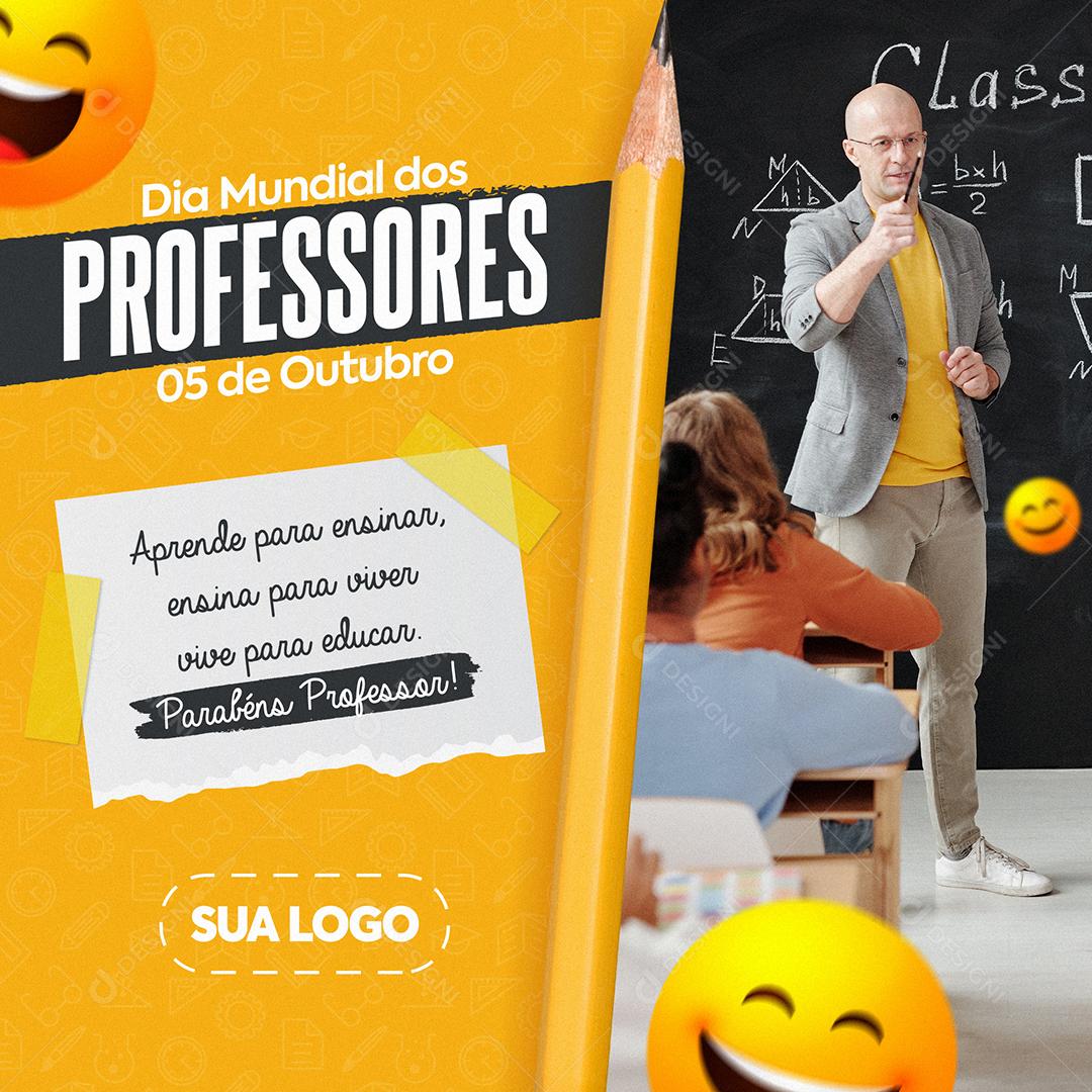 Dia Mundial Do Professor Social Media PSD Editável