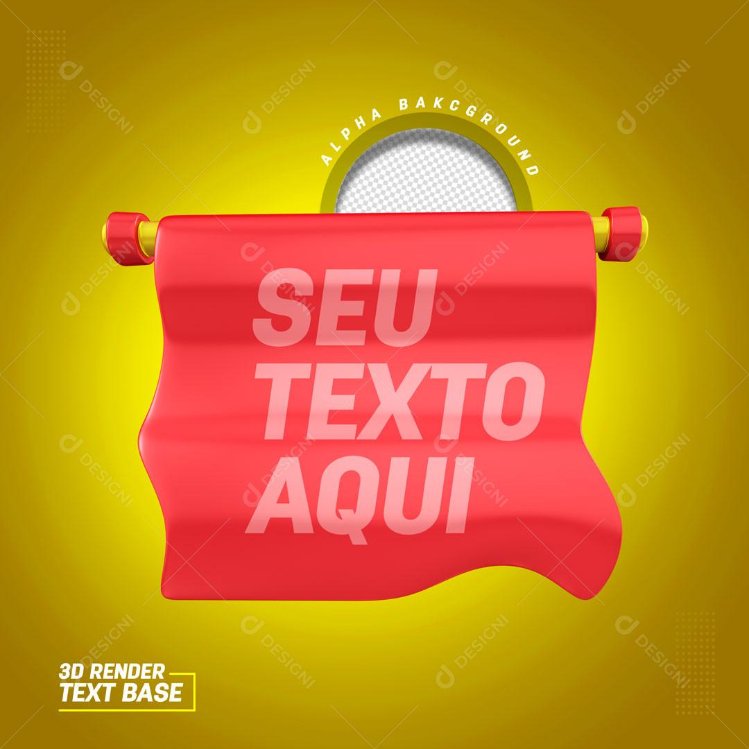 Elemento 3D Bandeira Texto Editáveis PSD