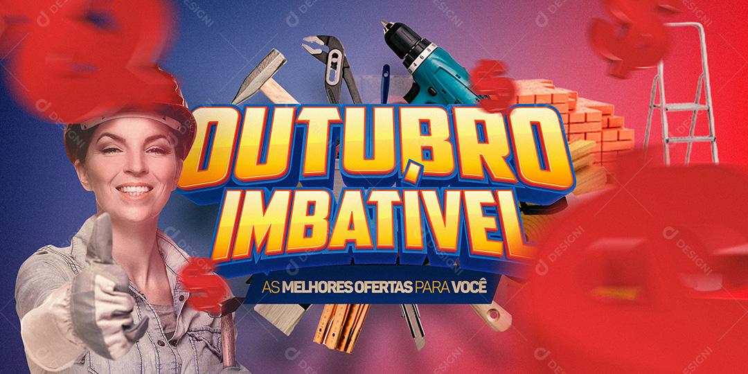 Post Banner Contrução Outubro Imbatível Social Media PSD Editável