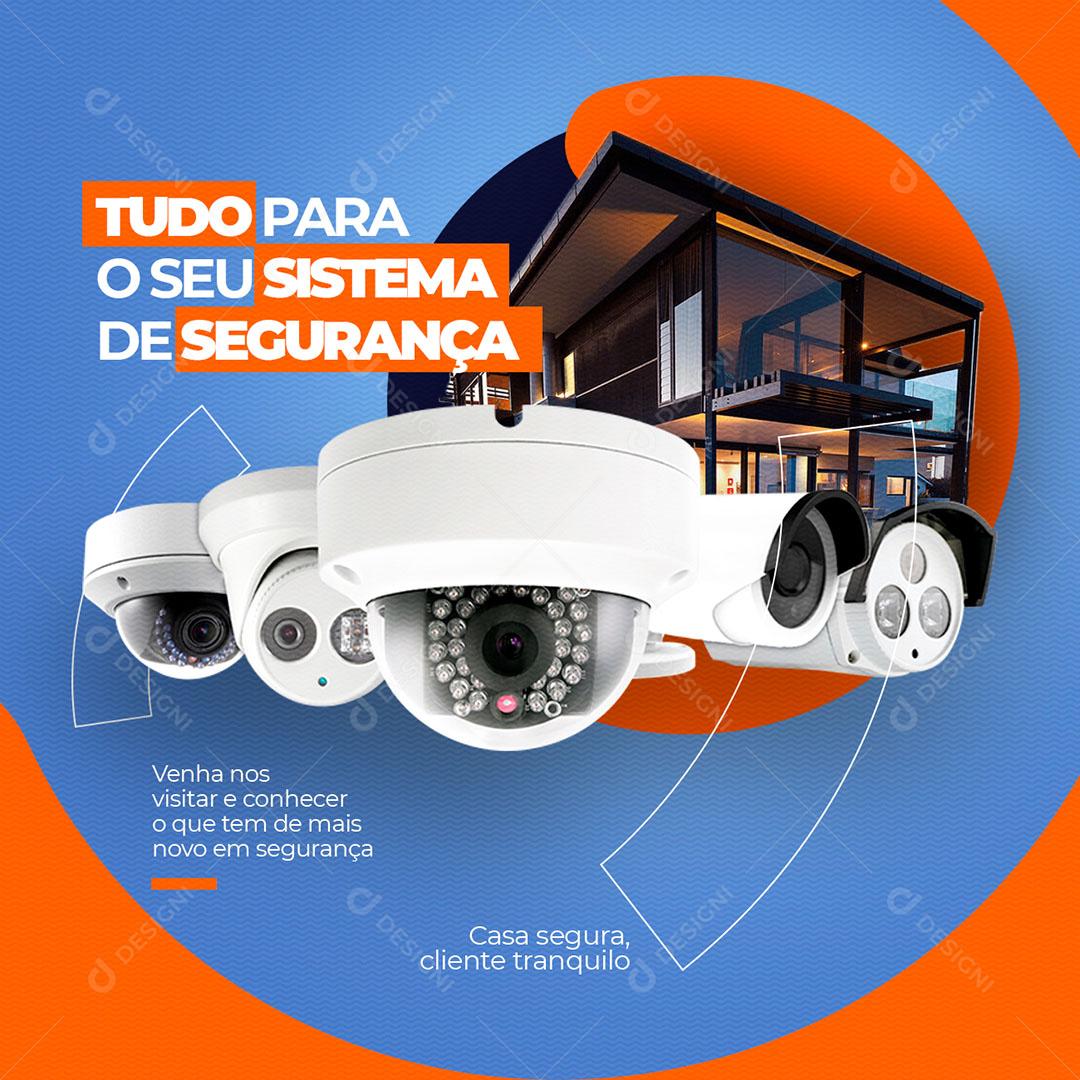 Post Feed Segurança Eletrônica Tudo Para o Seu Sistema Social Media PSD Editável