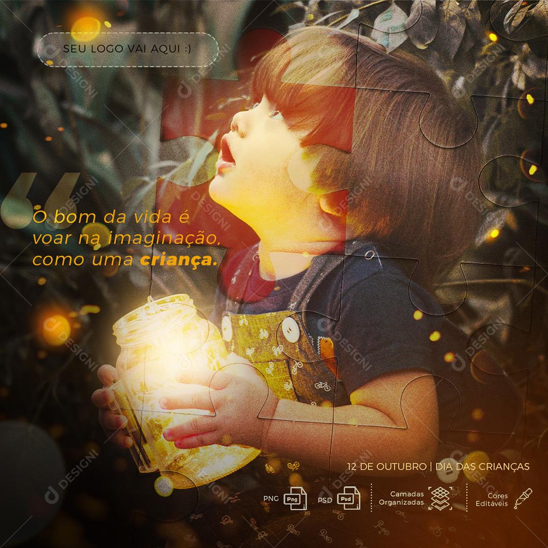 Post Feed 12 de Outubro Dia das Crianças Social Media PSD Editável