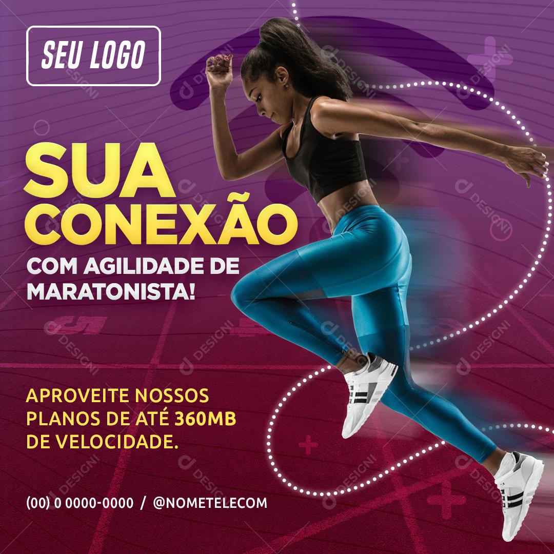 Sua Conexão Com Agilidade De Maratonista Social Media PSD Editável