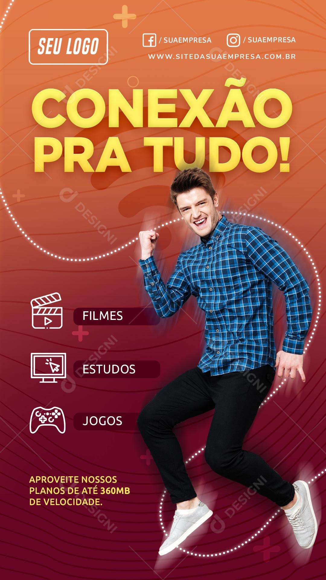 Conexão Pra Tudo Aproveite Nossos Planos Social Media PSD Editável
