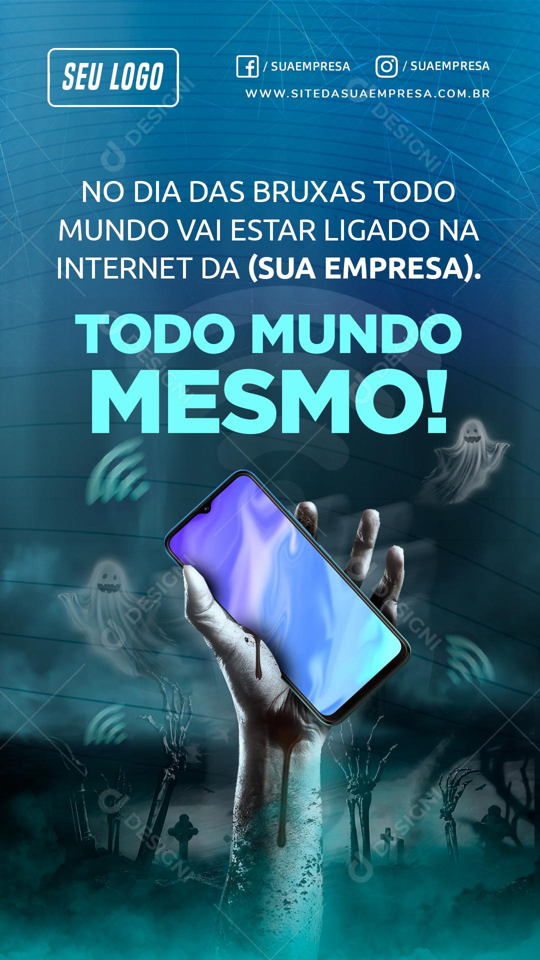 Story Dia Das Bruxas Todo Mundo Ligado Social Media PSD Editável