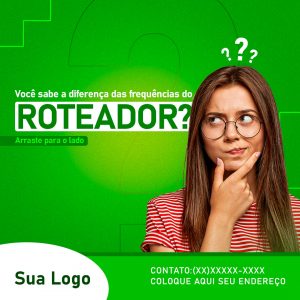 Post Feed Provedor de Internet Você Sabe a Diferença das Frequências Social Media PSD Editável