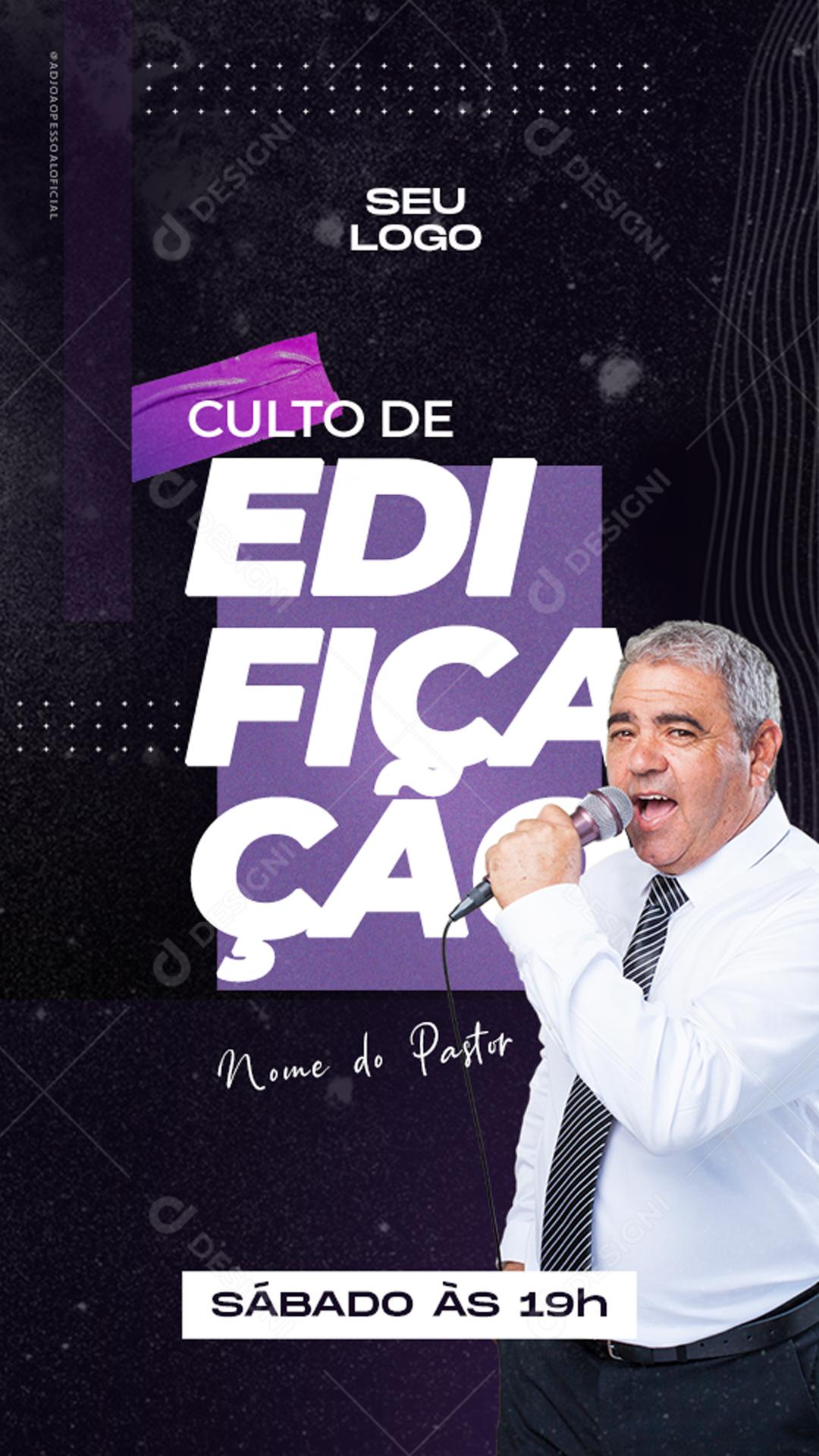 Culto De Edificação Igreja Social Media PSD Editável