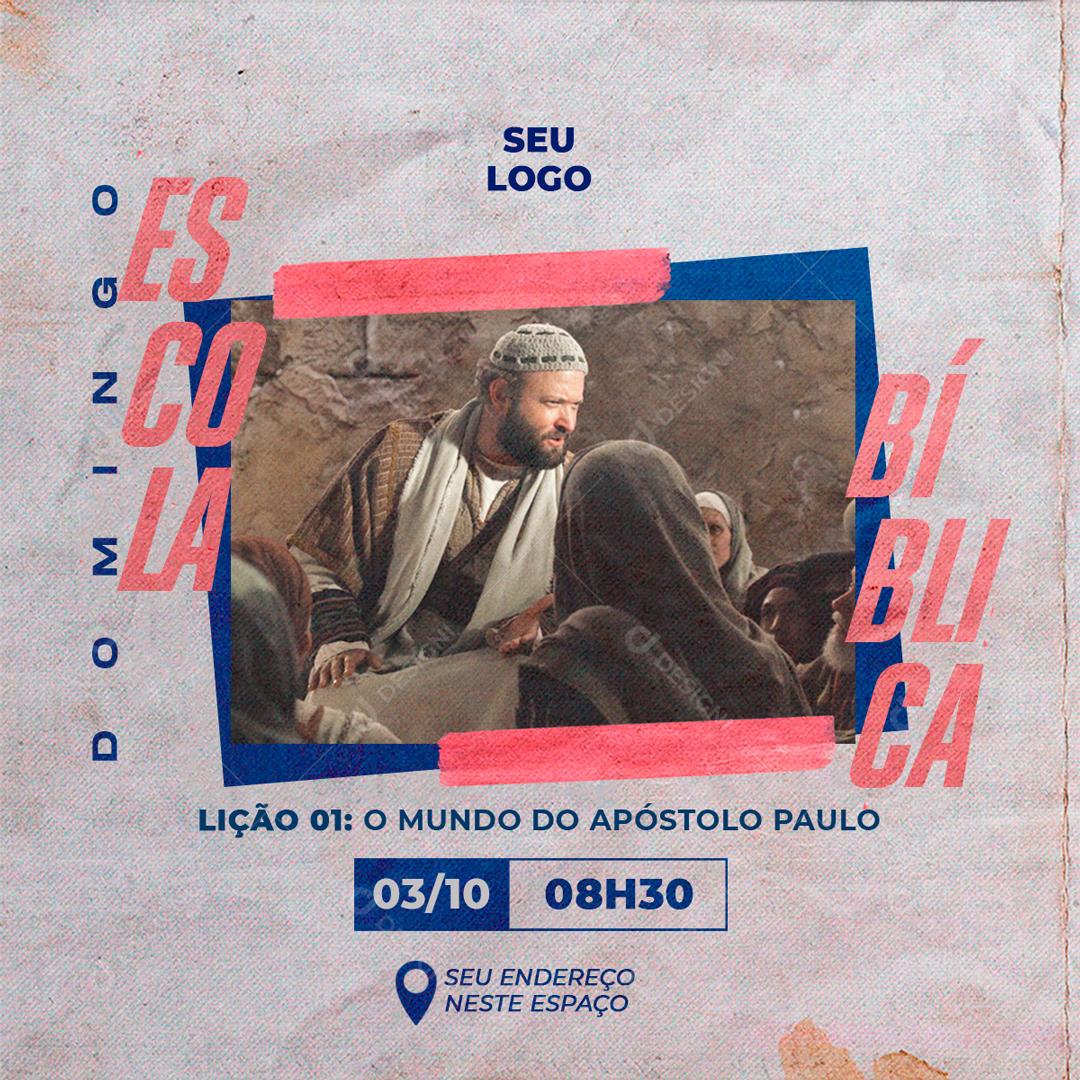 Escola Bíblica O Mundo Dos Apóstolo Paulo Social Media PSD Editável