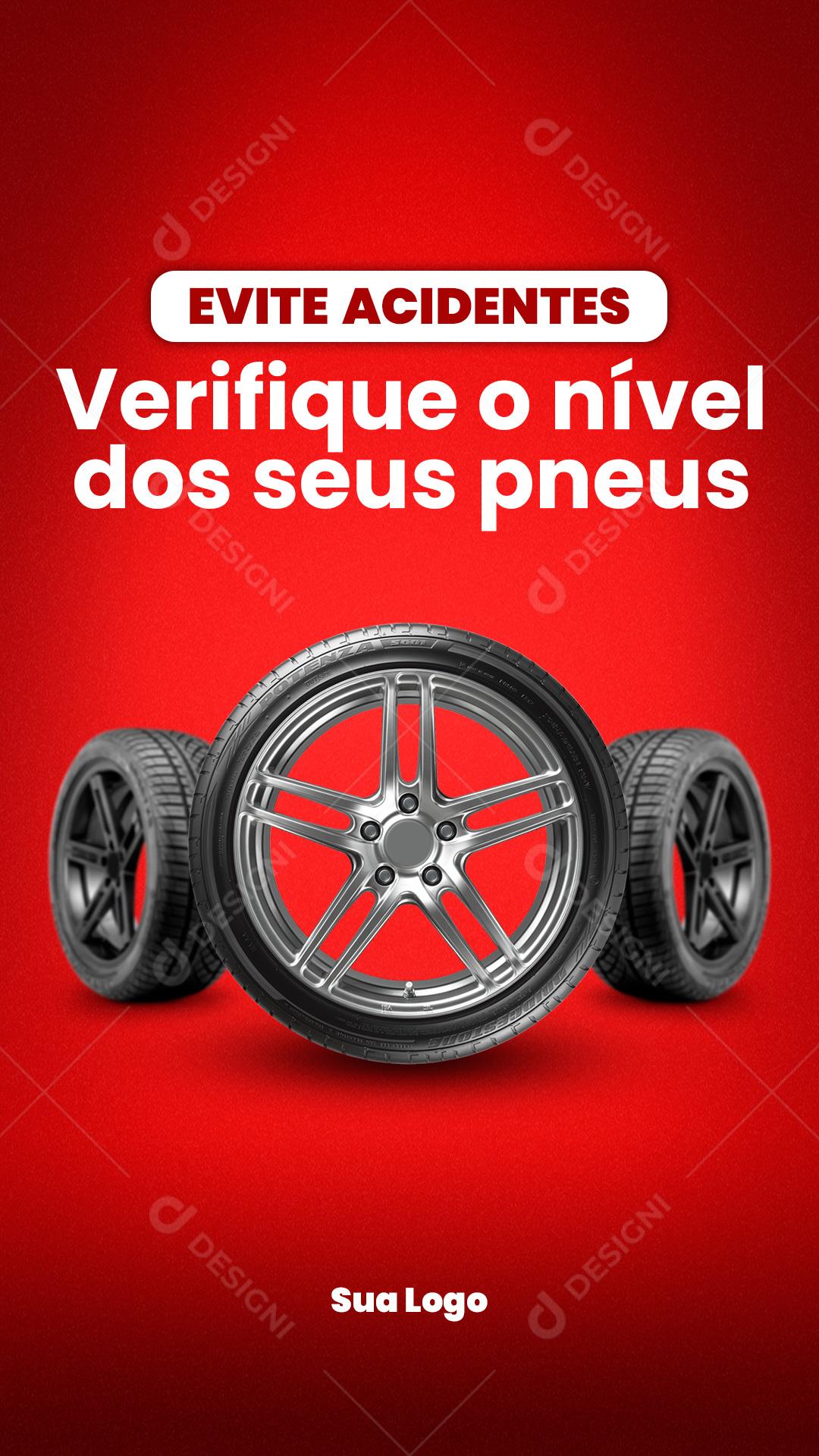 Post Story Concessionária Verifique Seus Pneus Social Media PSD Editável
