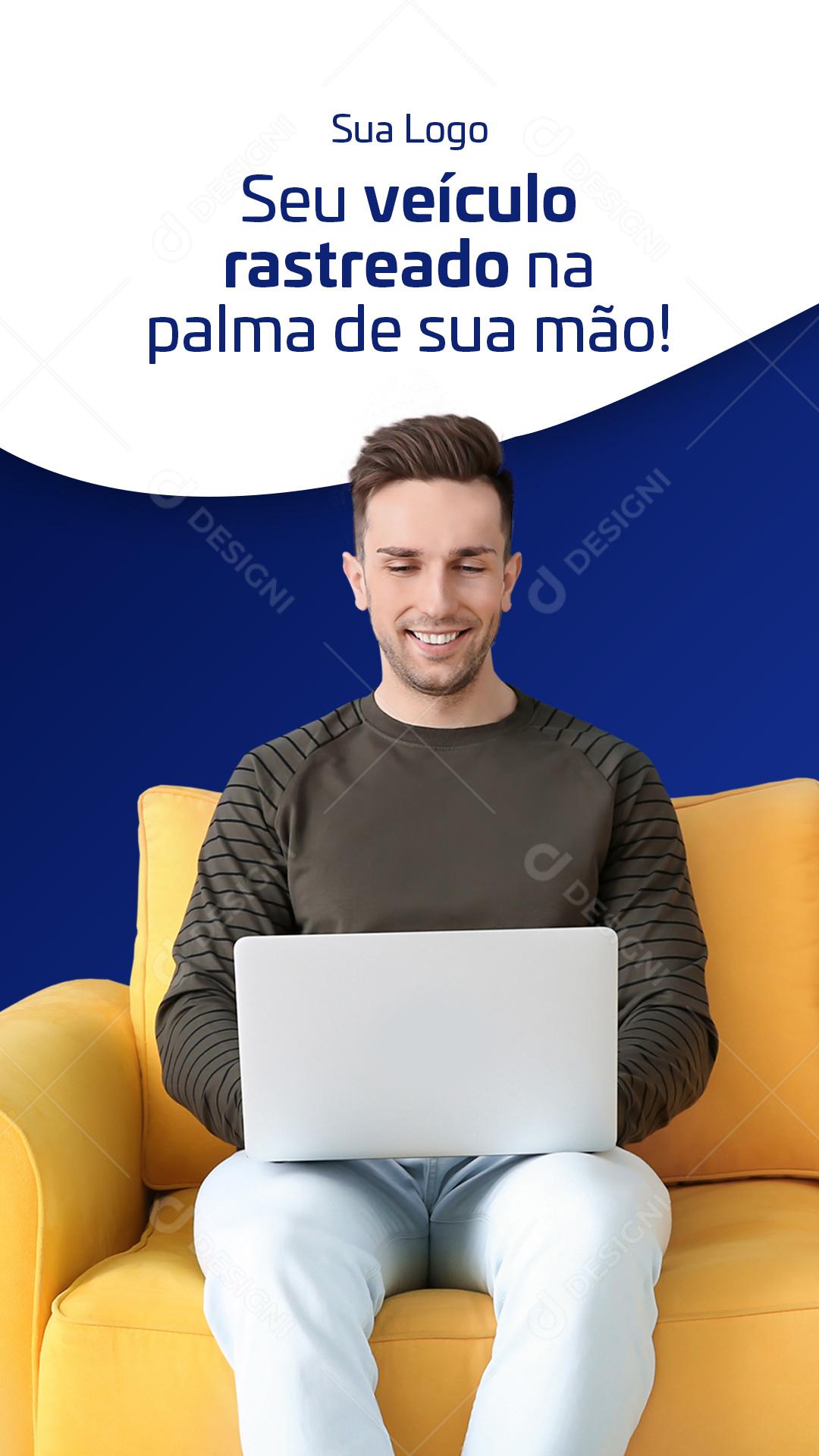 Post Story Concessionária Seu Veículo Rastreado Social Media PSD Editável