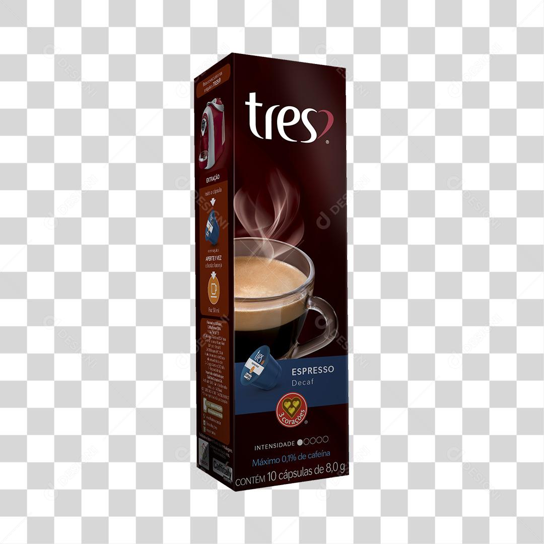 Bebida Quente Expresso Decaf 3 Corações PNG Transparente