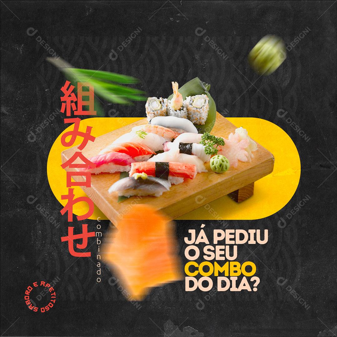 Sushi Combo Comida Japonesa Social Media PSD Editável