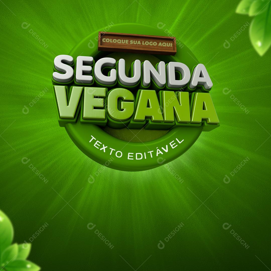 Selos Elementos 3D Composição Segunda Vegana