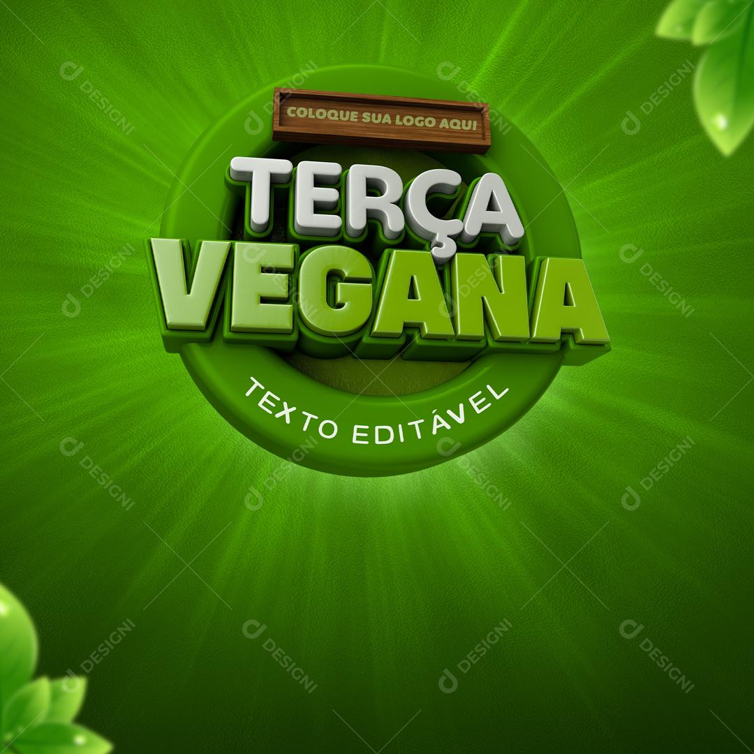 Selos Elementos 3D Composição Terça Vegana