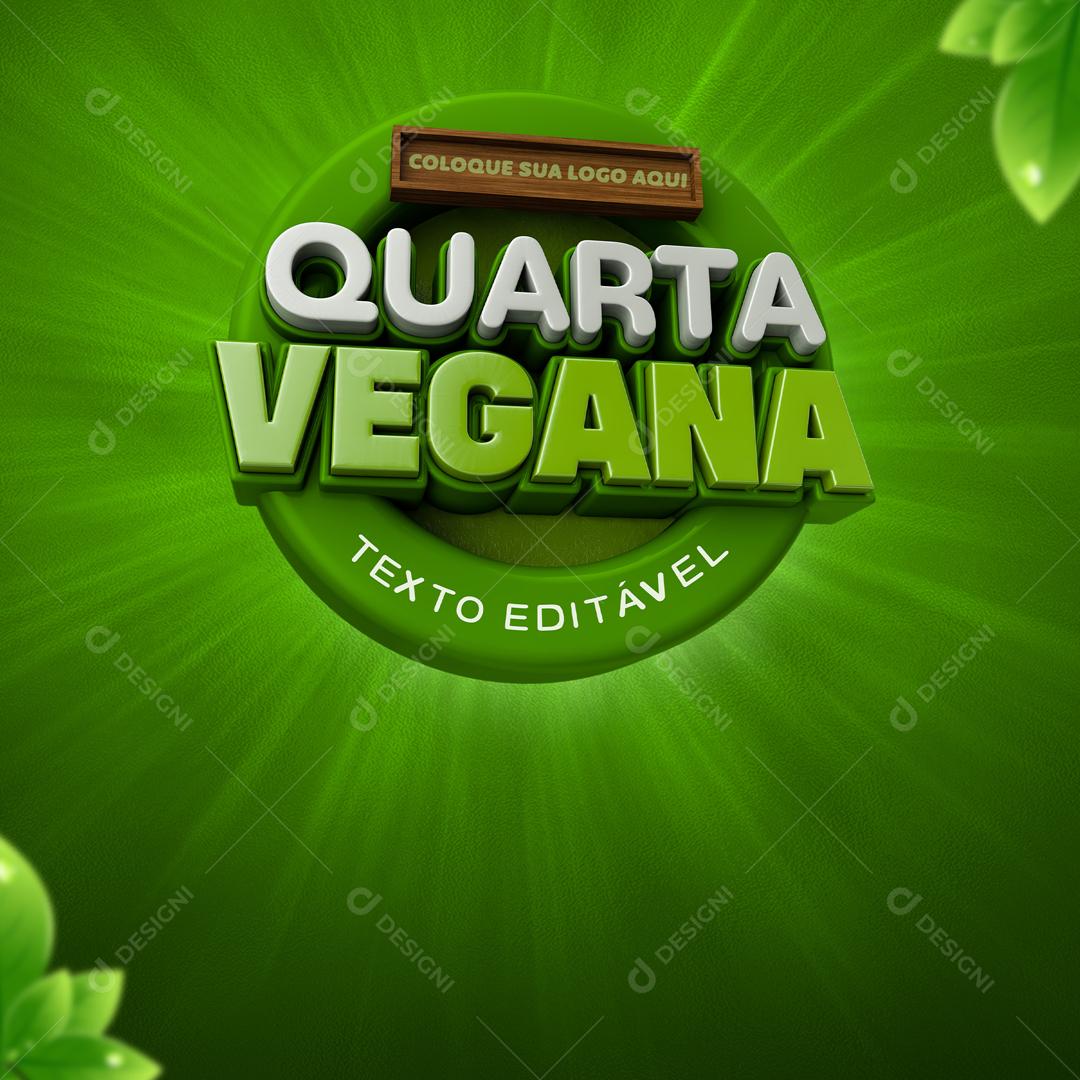 Selos Elementos 3D Composição Quarta Vegana