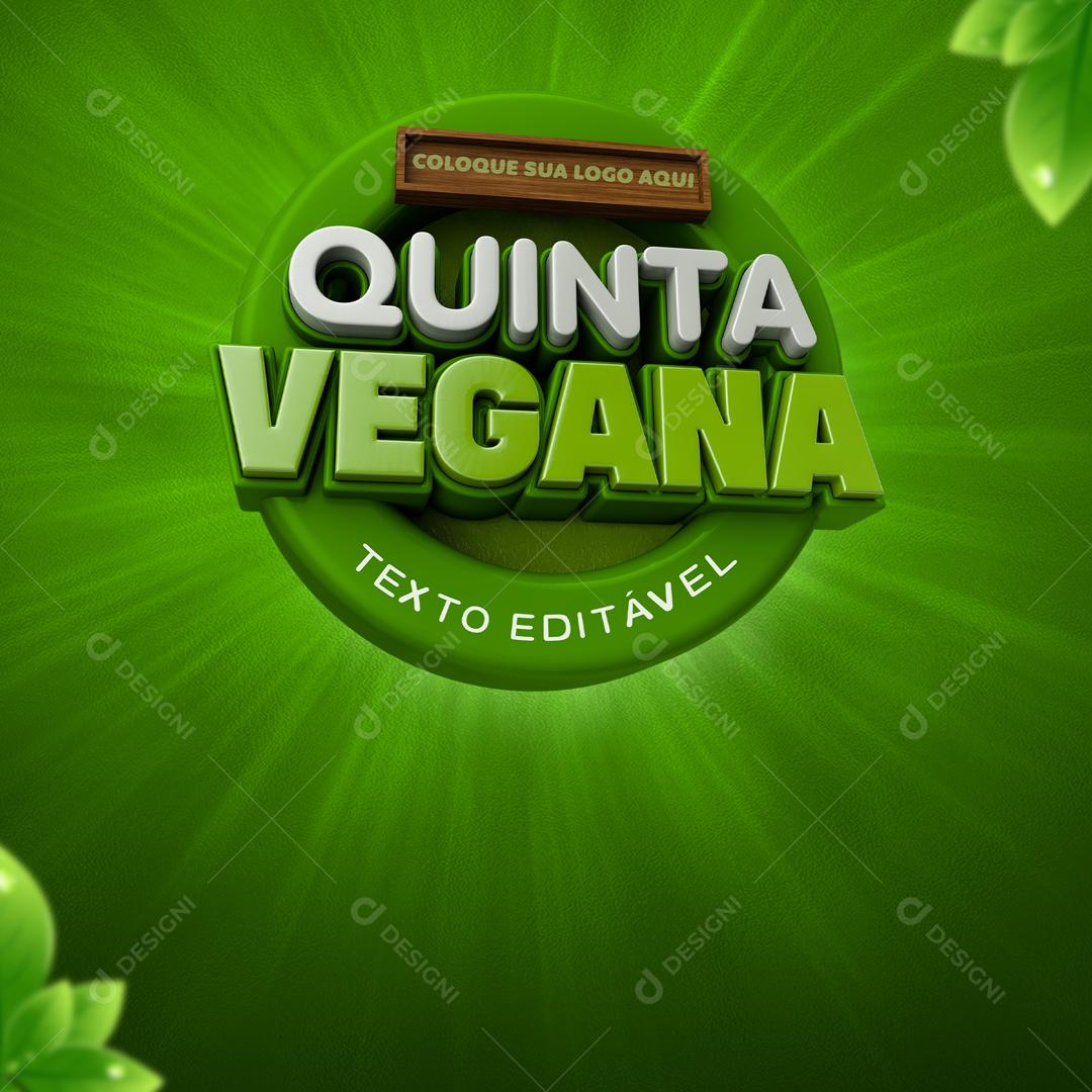 Selos Elementos 3D Composição Quinta Vegana