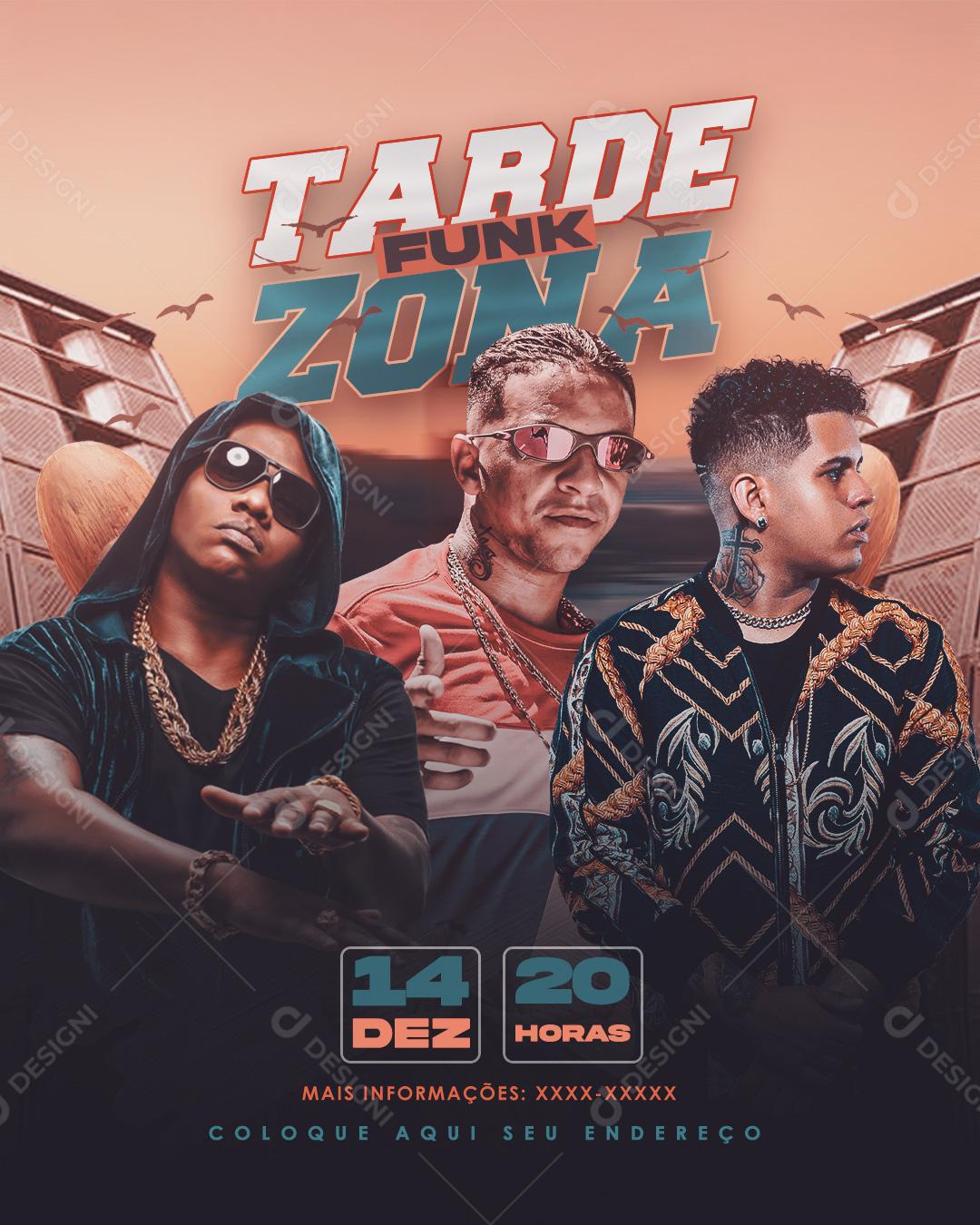 Feed Flayer Tarde Funk Zona Social Media PSD Editável