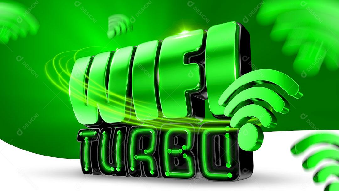 Wi-Fi Turbo Selo 3D Para Composição PSD Editável