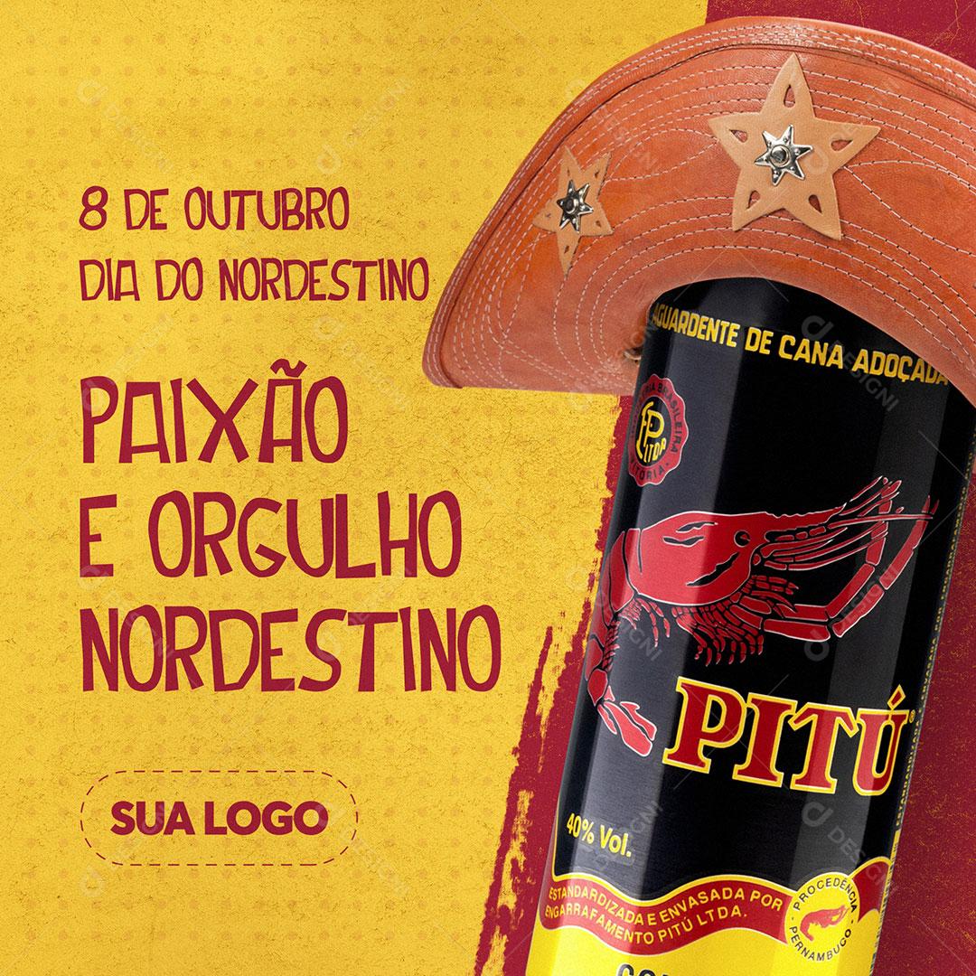 Post Feed 8 de Outubro Paixão e Orgulho Nordestino Social Media PSD Editável