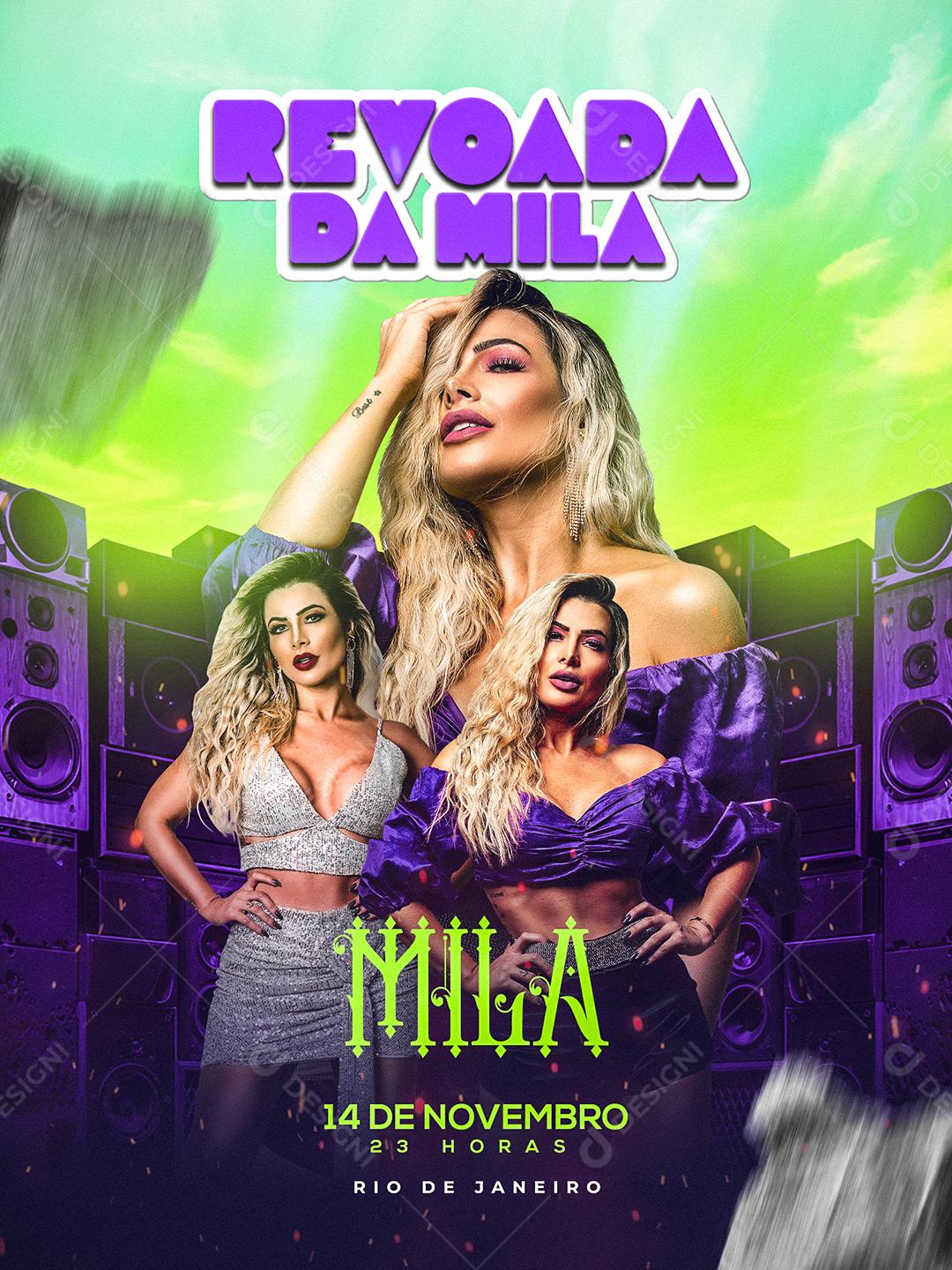 Flyer Revoada da Mila 14 de Novembro Social Media PSD Editável