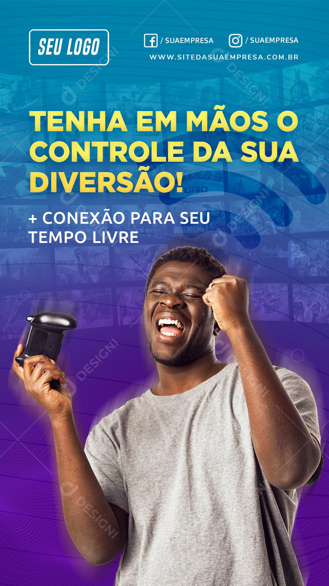 Tenha Em Mãos O Controle Da Sua Diversão Social Media PSD Editável
