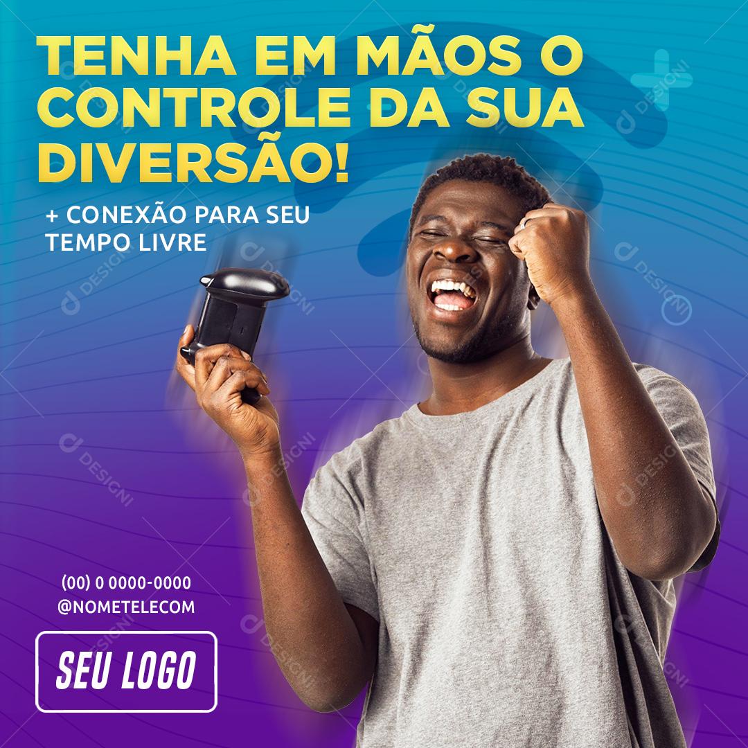 Tenha Em Mãos O Controle Da Sua Diversão Social Media PSD Editável
