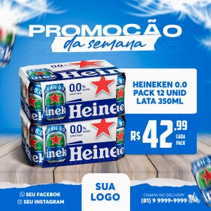 Super Promoção Cerveja Heineken 0.0% Álcool Social Media PSD Editável