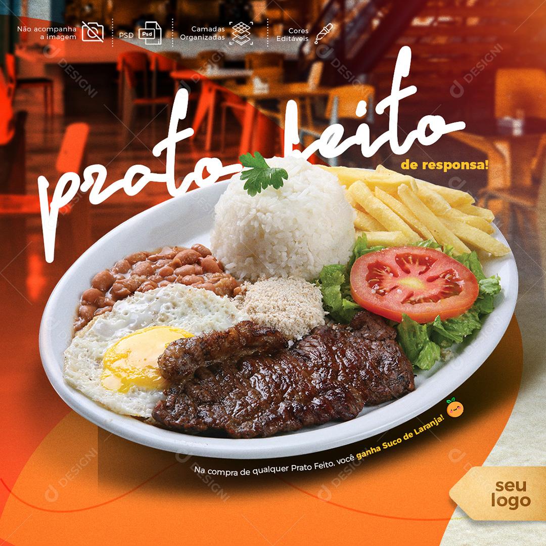 Restaurante Prato Feito Social Media PSD Editável