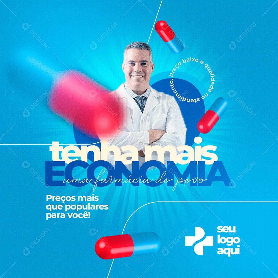 Tenha Economia Preços Mais Populares Pra Você Farmácia Saúde Social Media PSD Editável