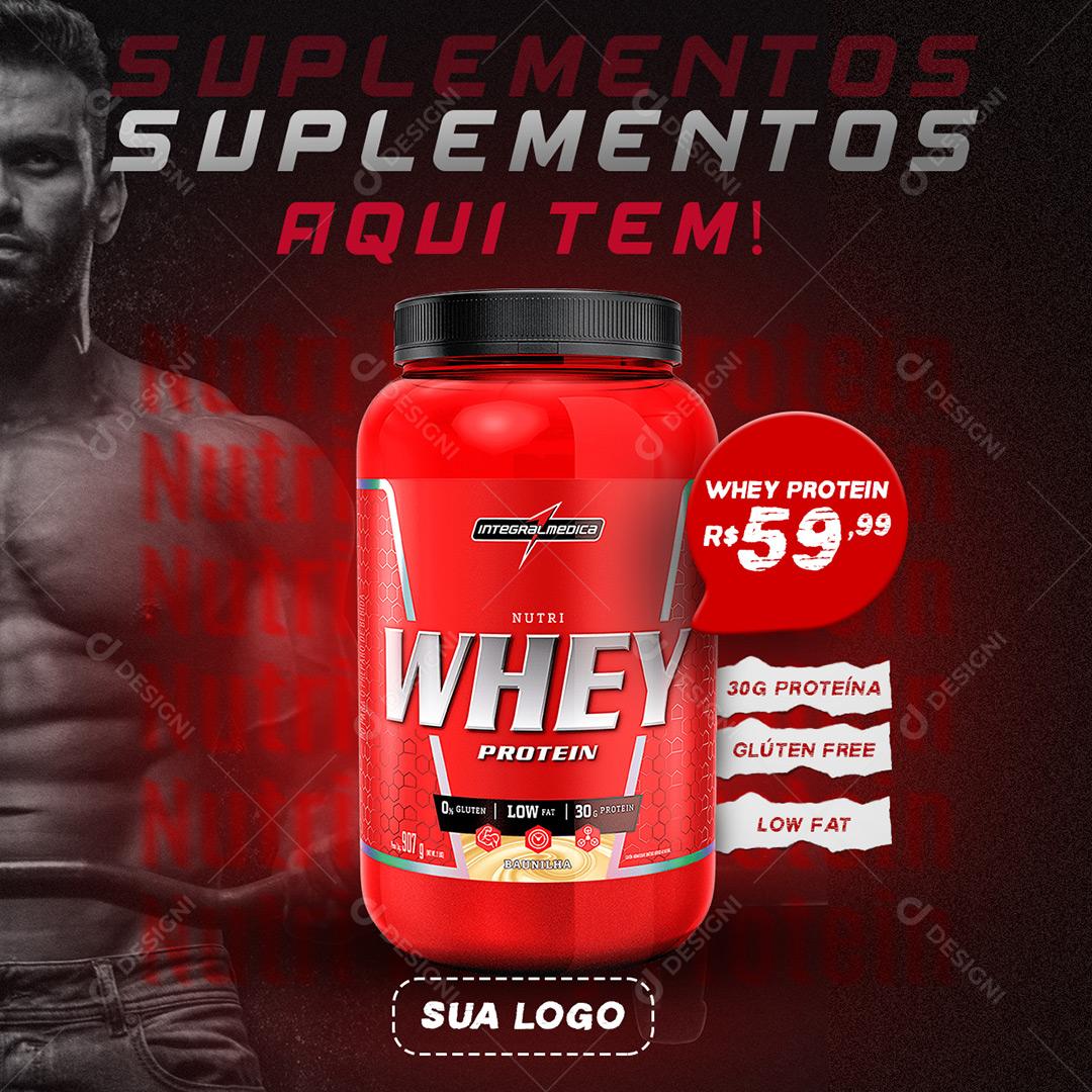 Post Feed Suplementos Aqui Tem Social Media PSD Editável