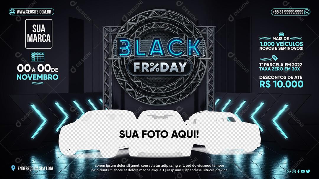 Post Banner Concessionária Automobile Black Friday Social Media PSD Editável