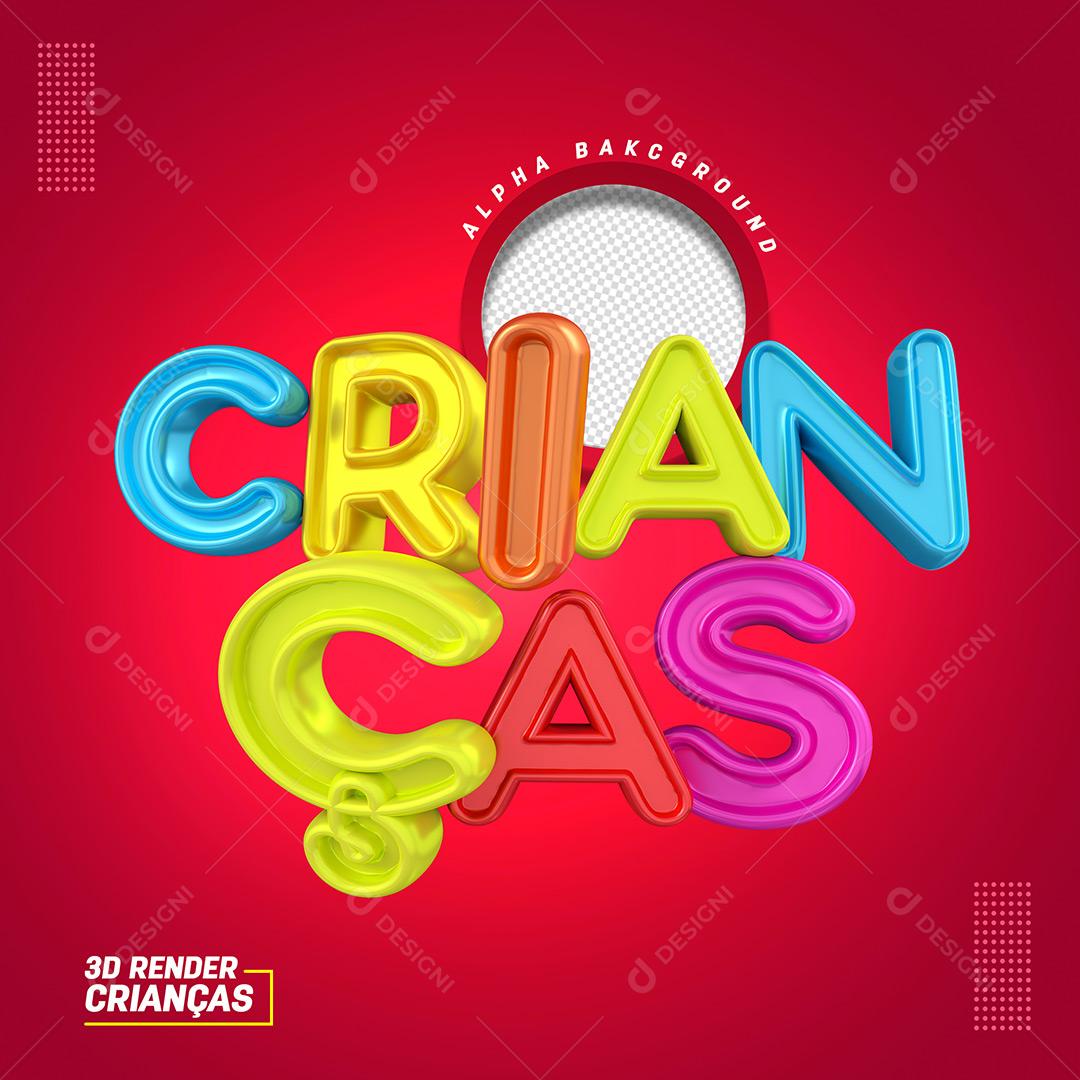 Crianças Texto 3D Para Composição PSD