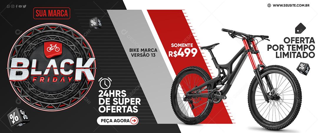 Banner Black Friday Bike Social Media PSD Editável