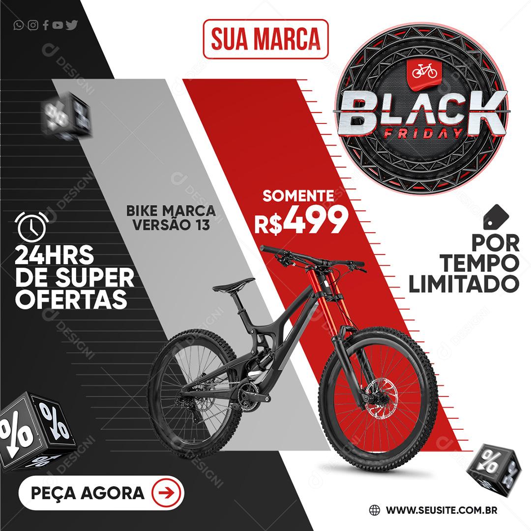 Black Friday Bike Feed Social Media PSD Editável