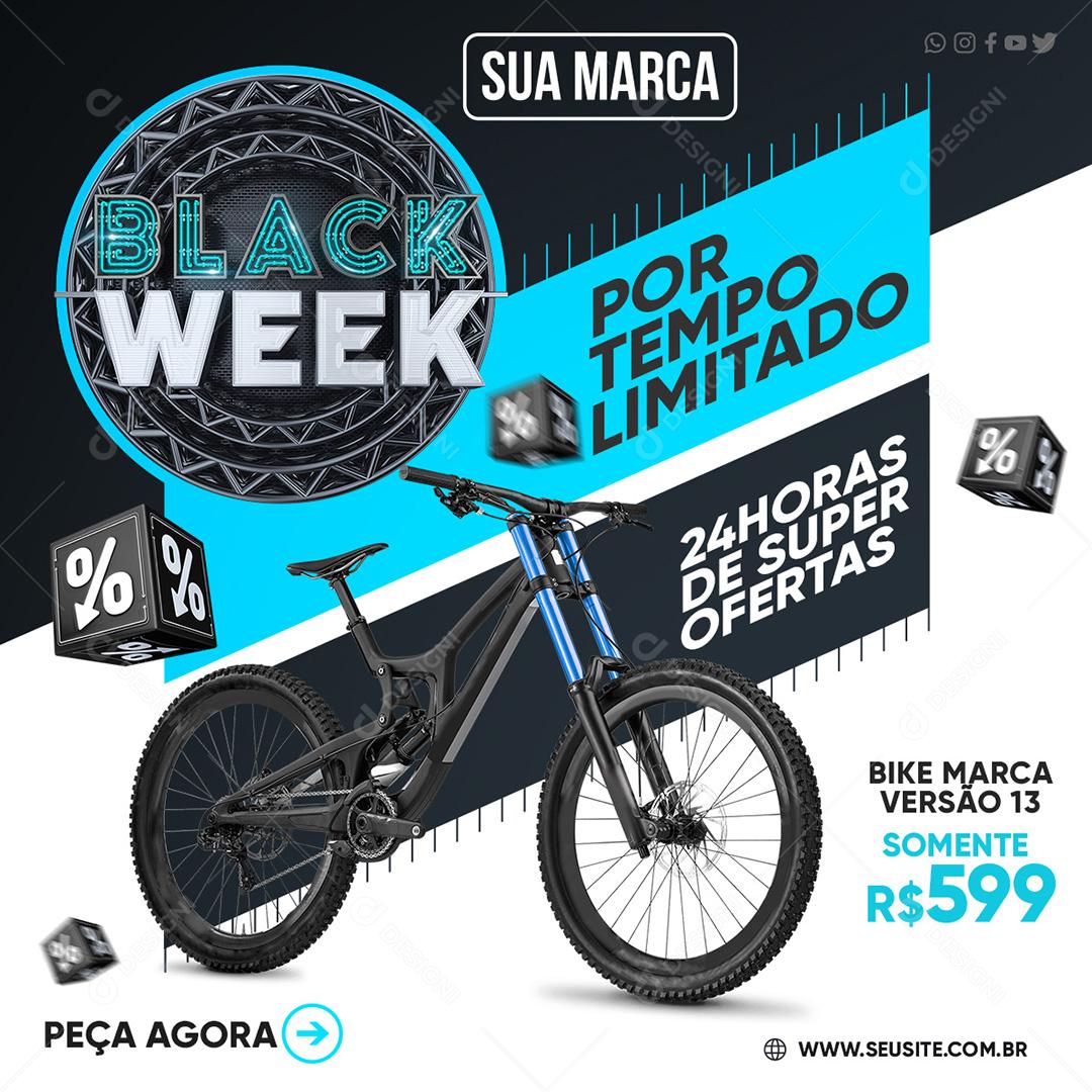 Black Week Feed Bicicleta Social Media PSD Editável