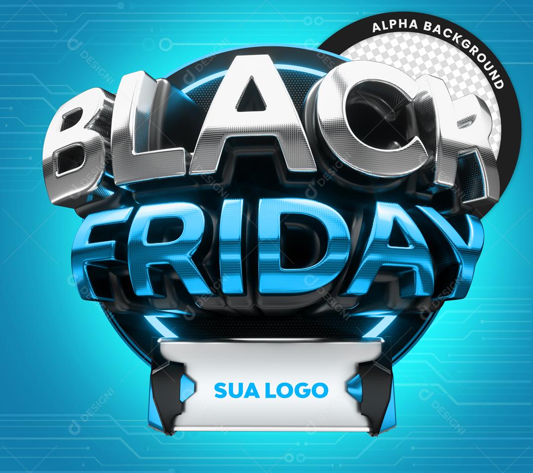 Black Friday Selo 3D Elemento Para Composição PSD Editável