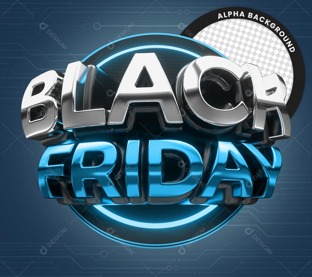Black Friday Selo 3D Elemento Para Composição PSD Editável