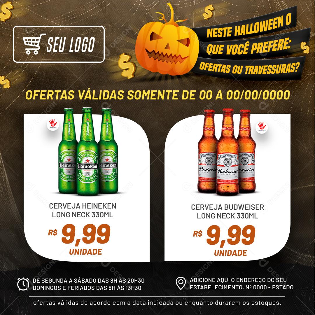 Neste Halloween O que Você Prefere Social Media PSD Editável