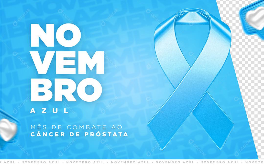Novembro Azul Combate ao Câncer de Próstata Social Media PSD Editável