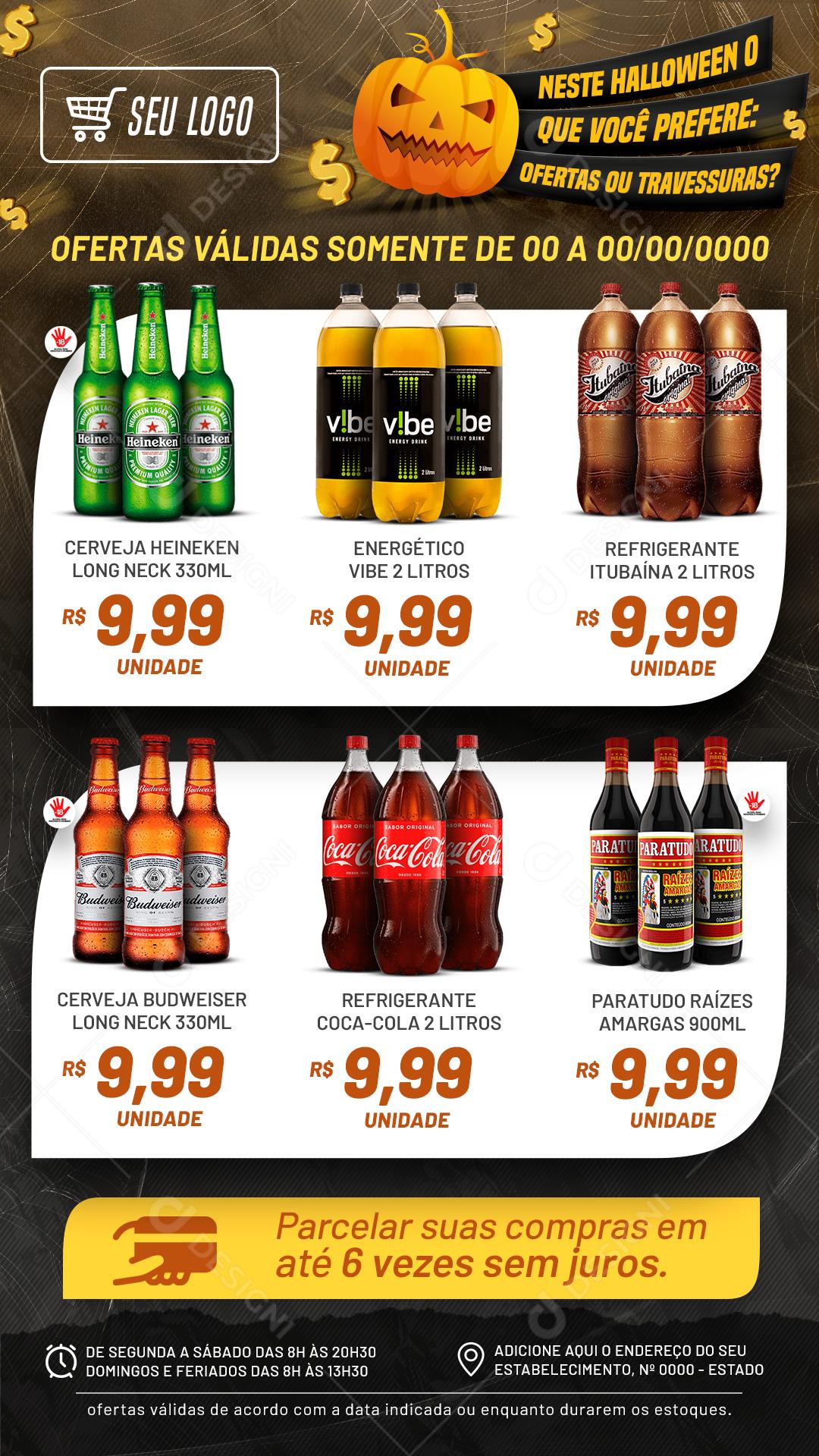 Encarte Neste Halloween O que Você Prefere Social Media PSD Editável