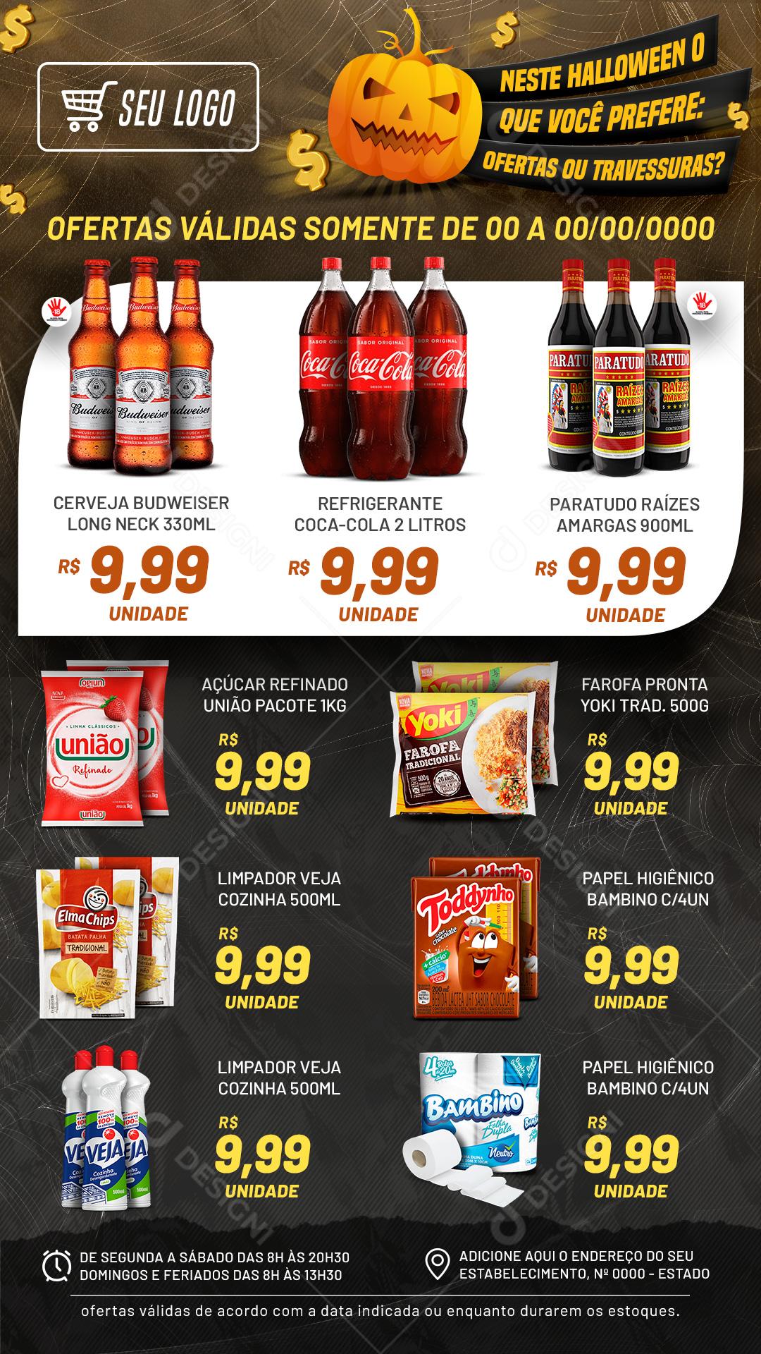 Neste Halloween O que Você Prefere Social Media PSD Editável