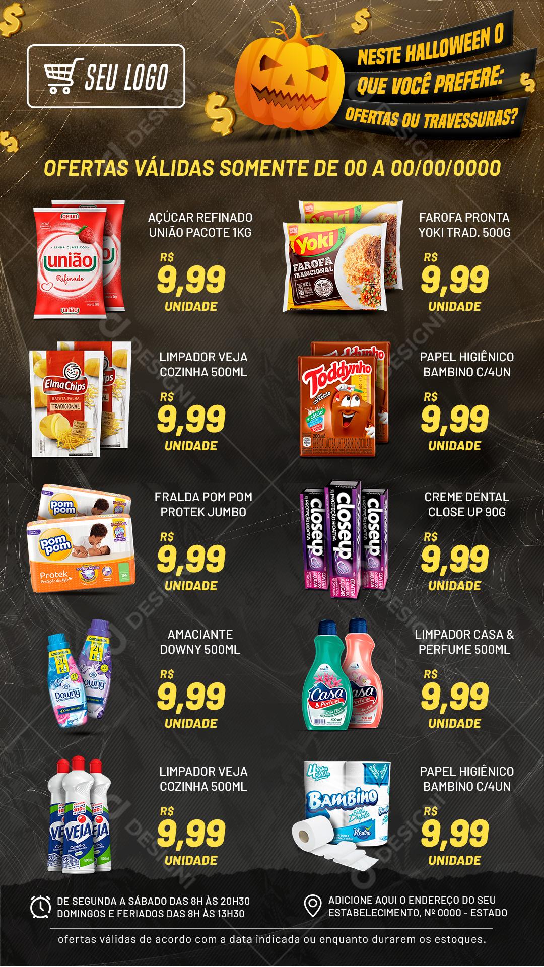 Encarte Neste Halloween O que Você Prefere Social Media PSD Editável