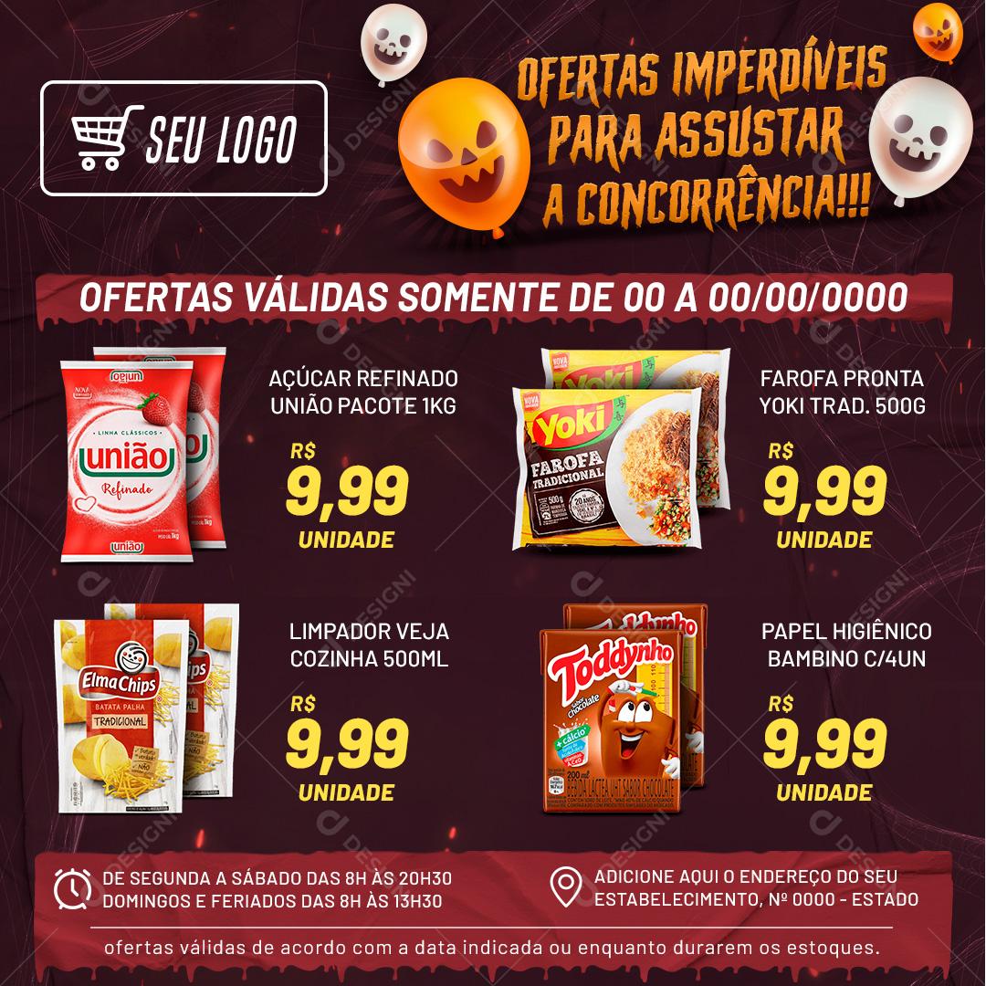 Encarte Ofertas Imperdíveis Para Assustar A Concorrência Social Media PSD Editavel