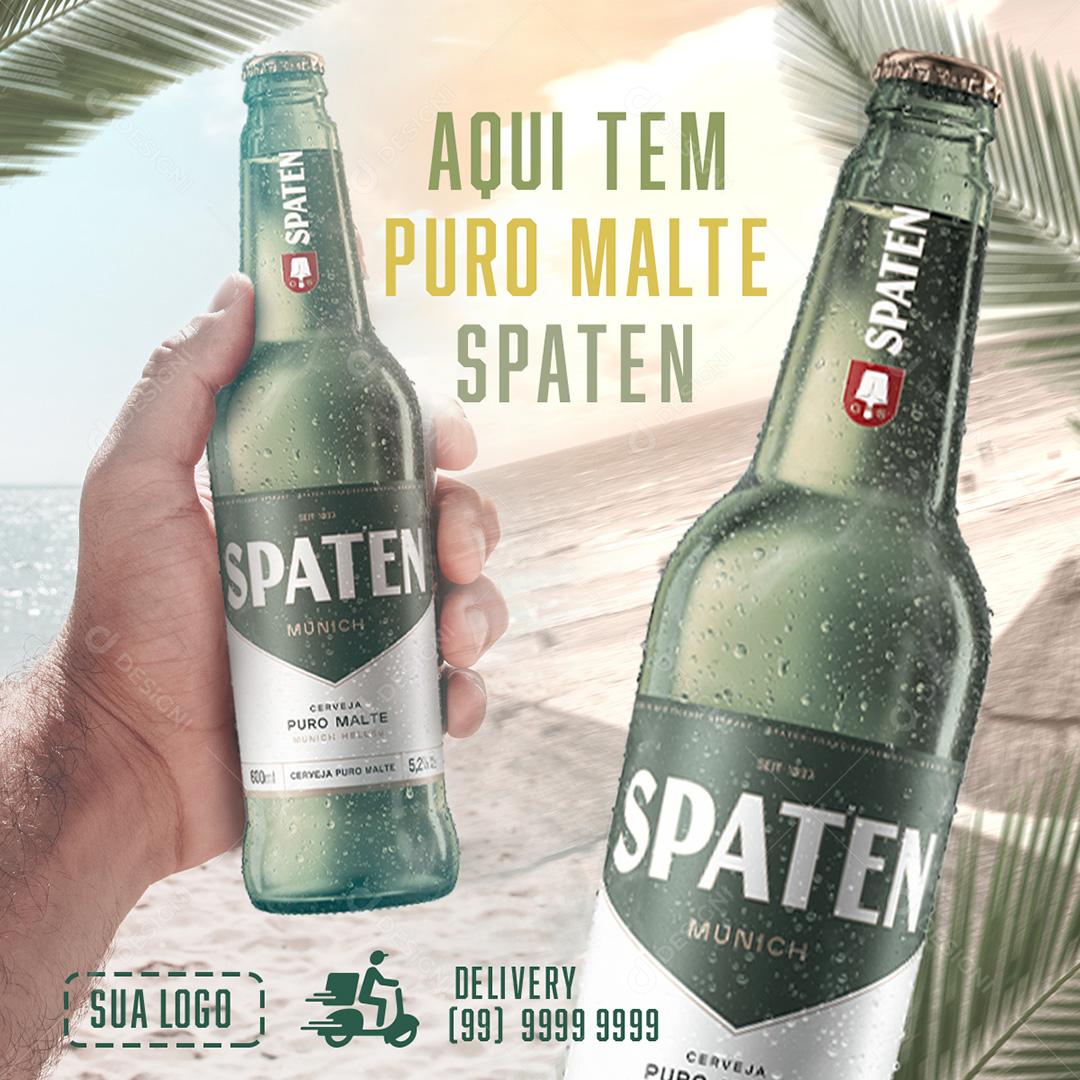 Aqui Tem Puro Malte Spaten Social Media PSD Editável