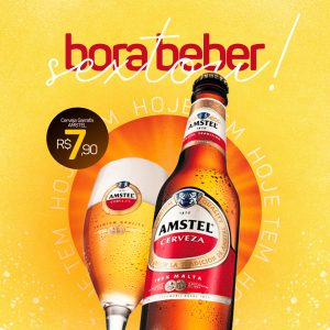 Sextou com Amstel Social Media PSD Editável