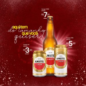 Cerveja Amstel Lata Latão Litrão Social Media PSD Editável Bares