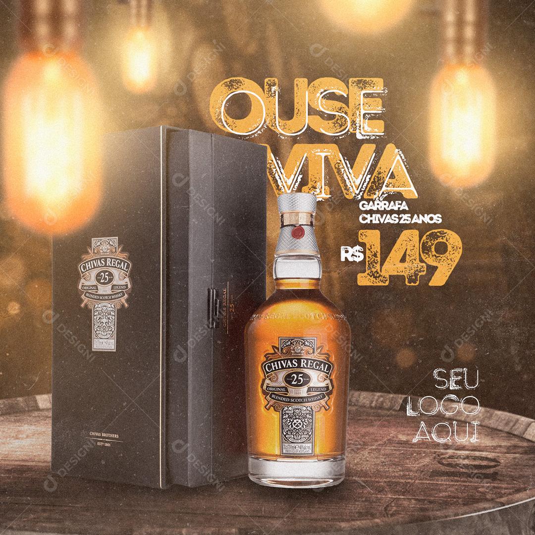Garrafa Chivas Regal 25 Anos Social Media PSD Editável