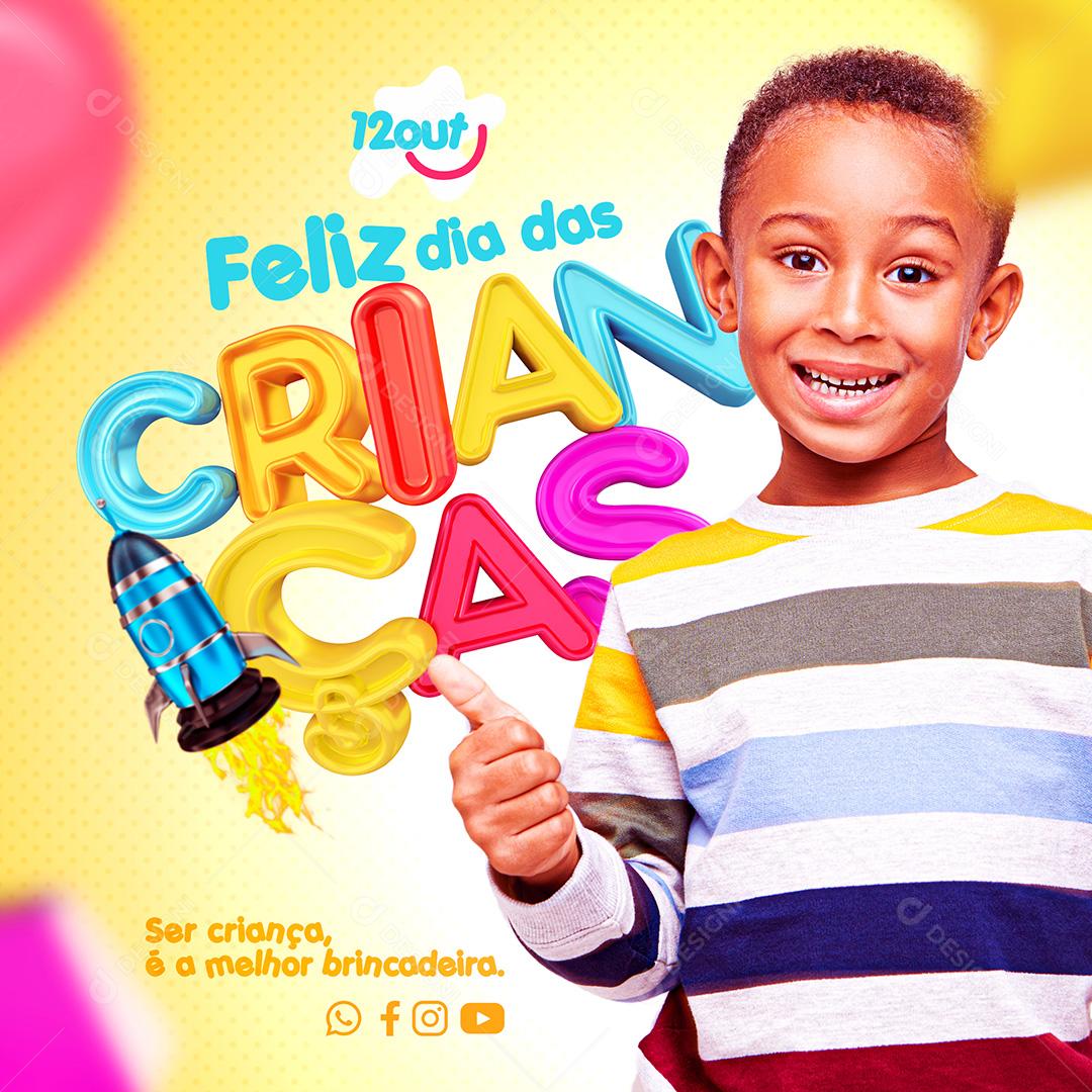 Feliz Dia das Crianças Social Media PSD Editável