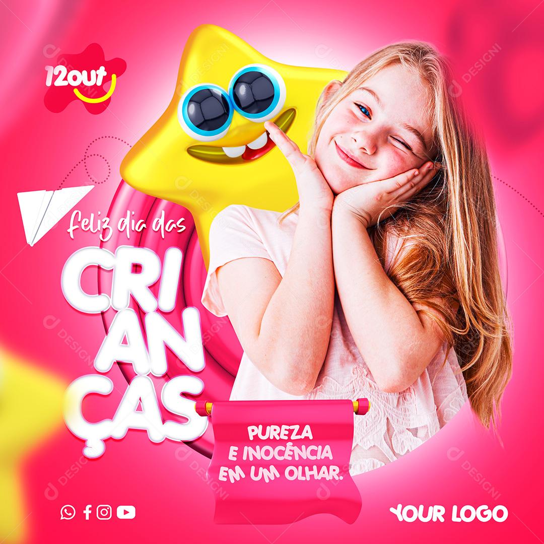 Feliz Dia das Crianças Social Media PSD Editável