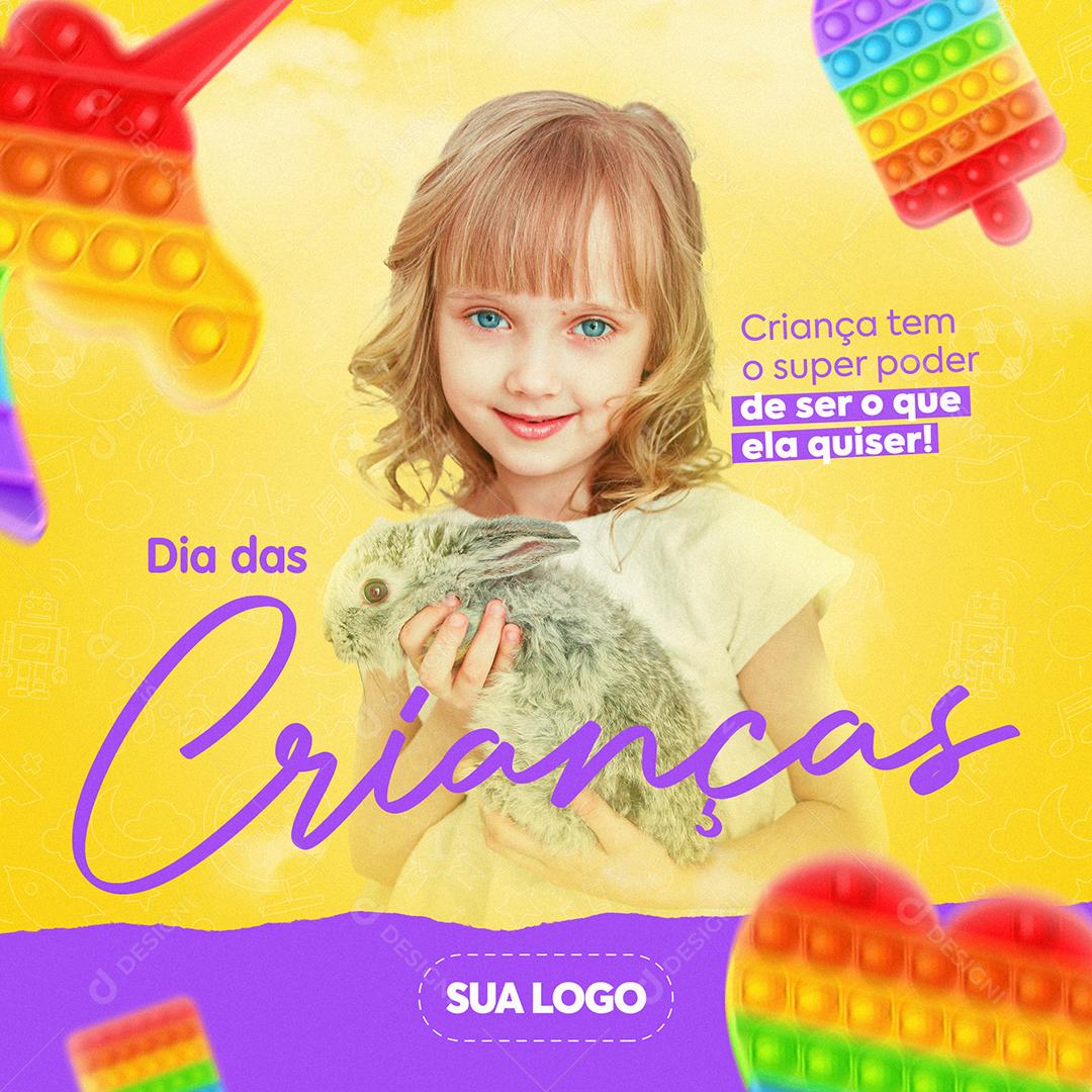 Post Feed Data Comemorativa Dia das Crianças Social Media PSD Editável