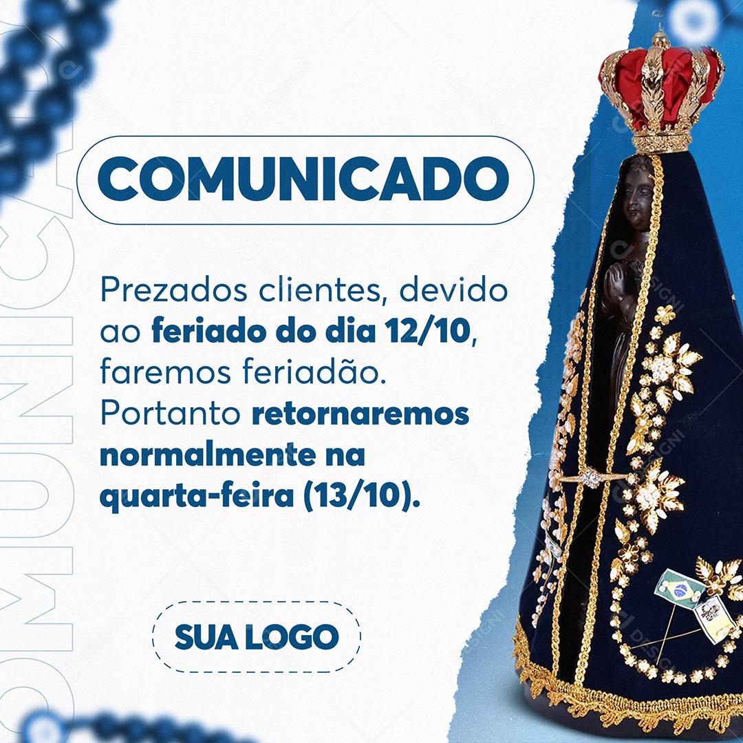 Post Feed Comunicado Prezados Clientes Social Media PSD Editável